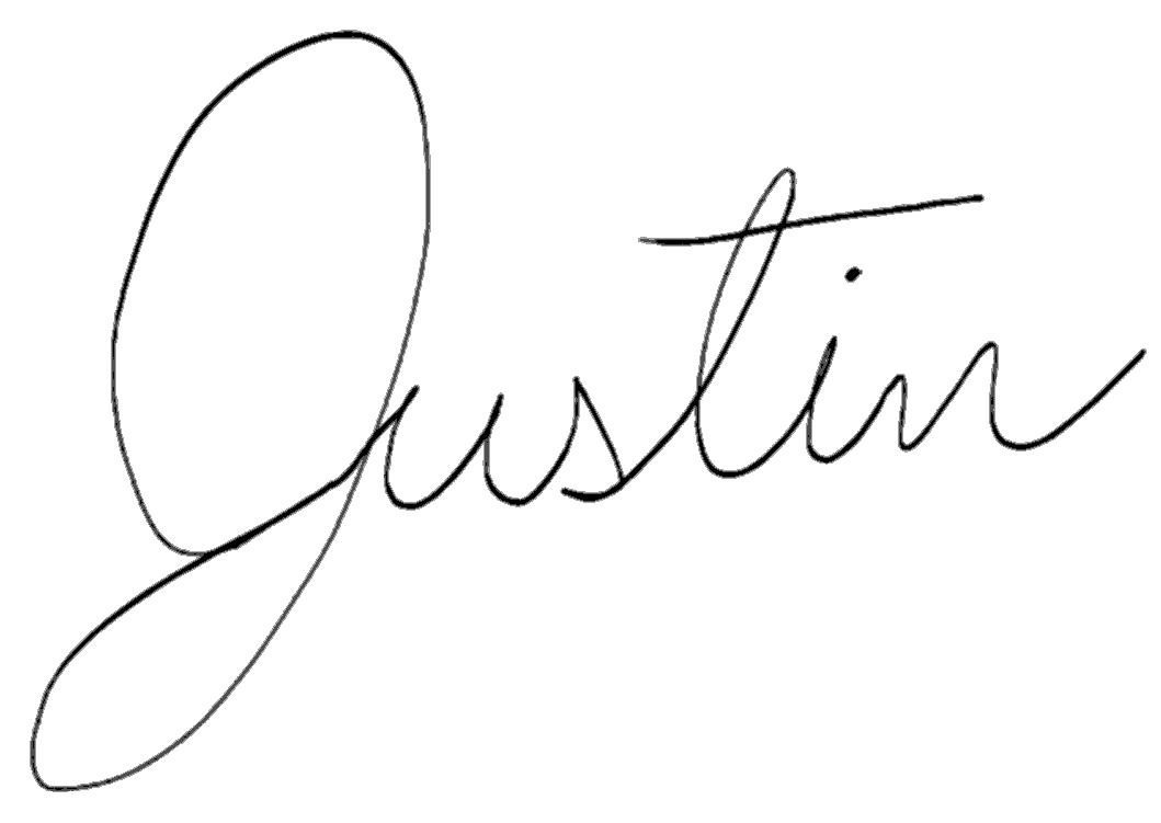 Justin's signature