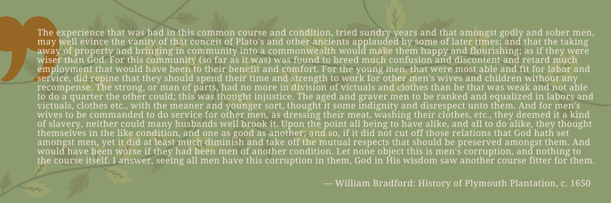 William Bradford quote about socialism