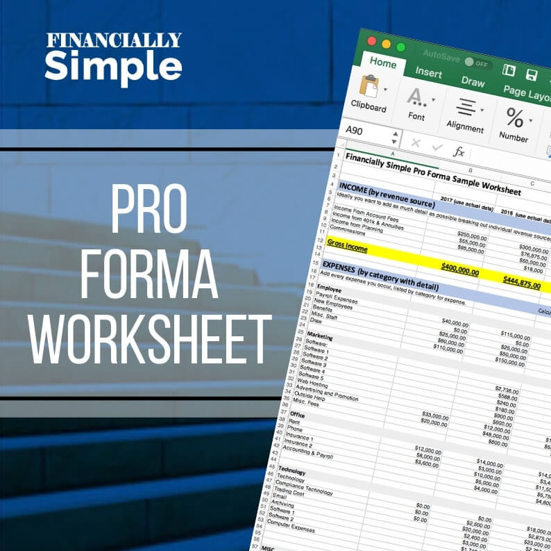 pro froma example worksheet